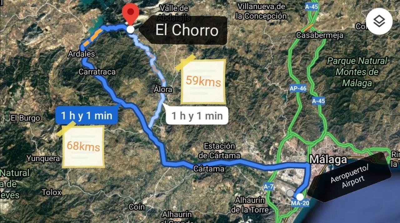 Alojamiento Rural El Paraiso Del Chorro Eksteriør billede